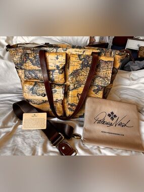 “NWT Patricia Nash Patina Map Print Weekender Laptop Tote Carry-On”